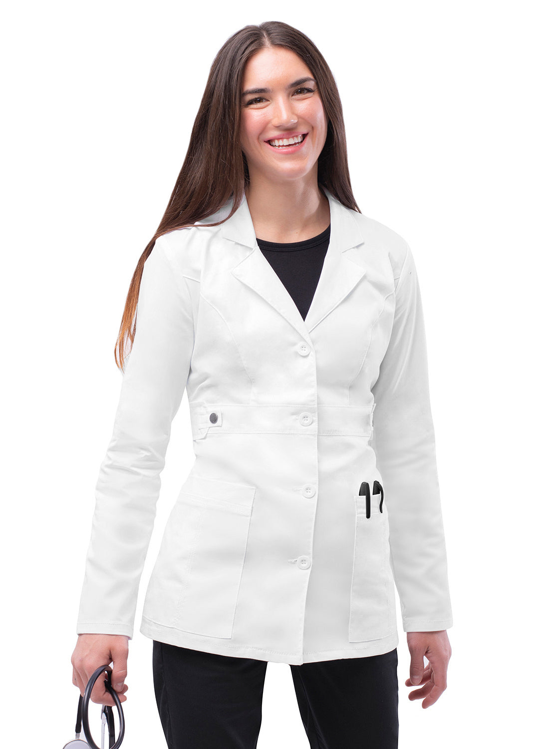 Adar Universal STRETCH Women's 28 inch Tab-Waist Lab Coat