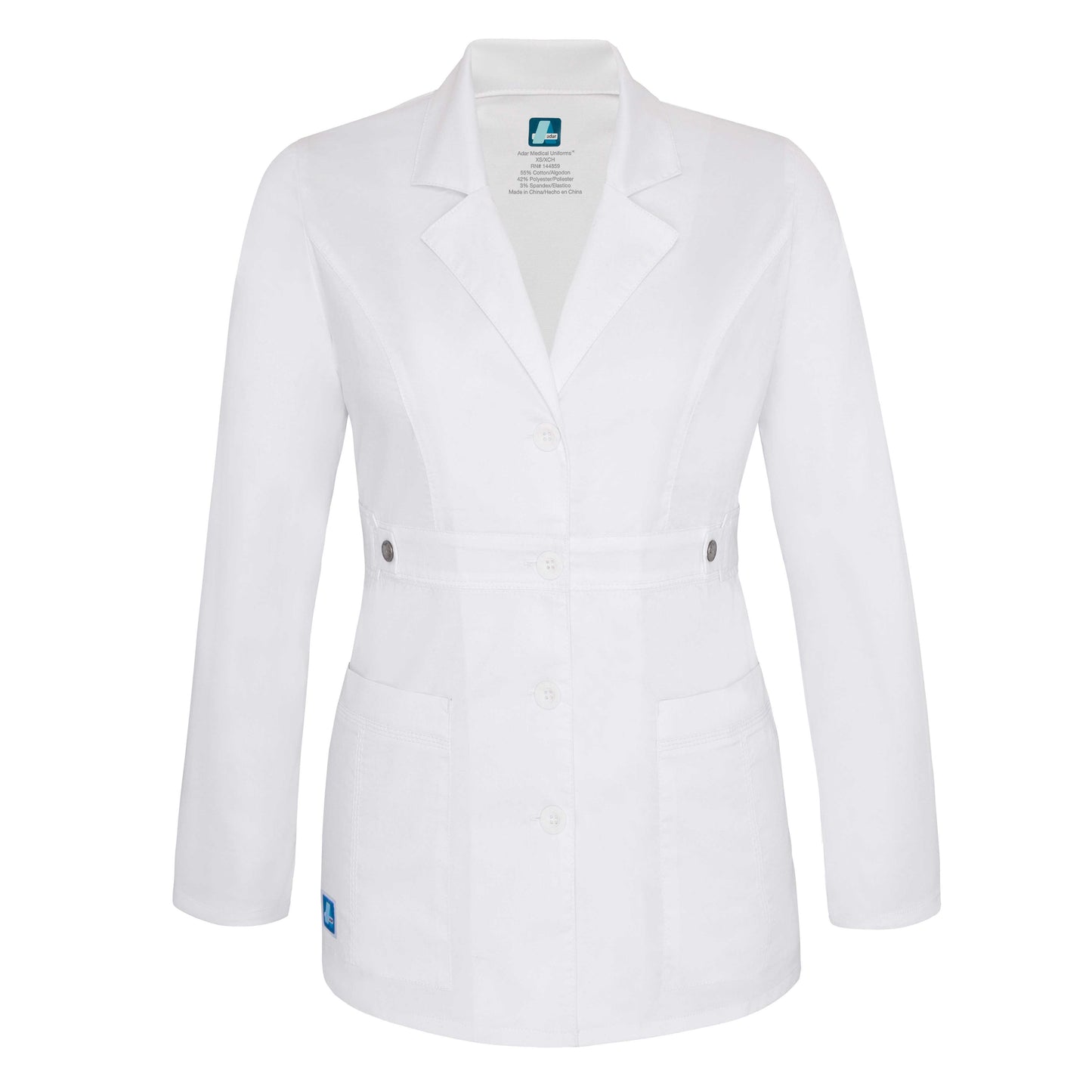 Adar Universal STRETCH Women's 28 inch Tab-Waist Lab Coat