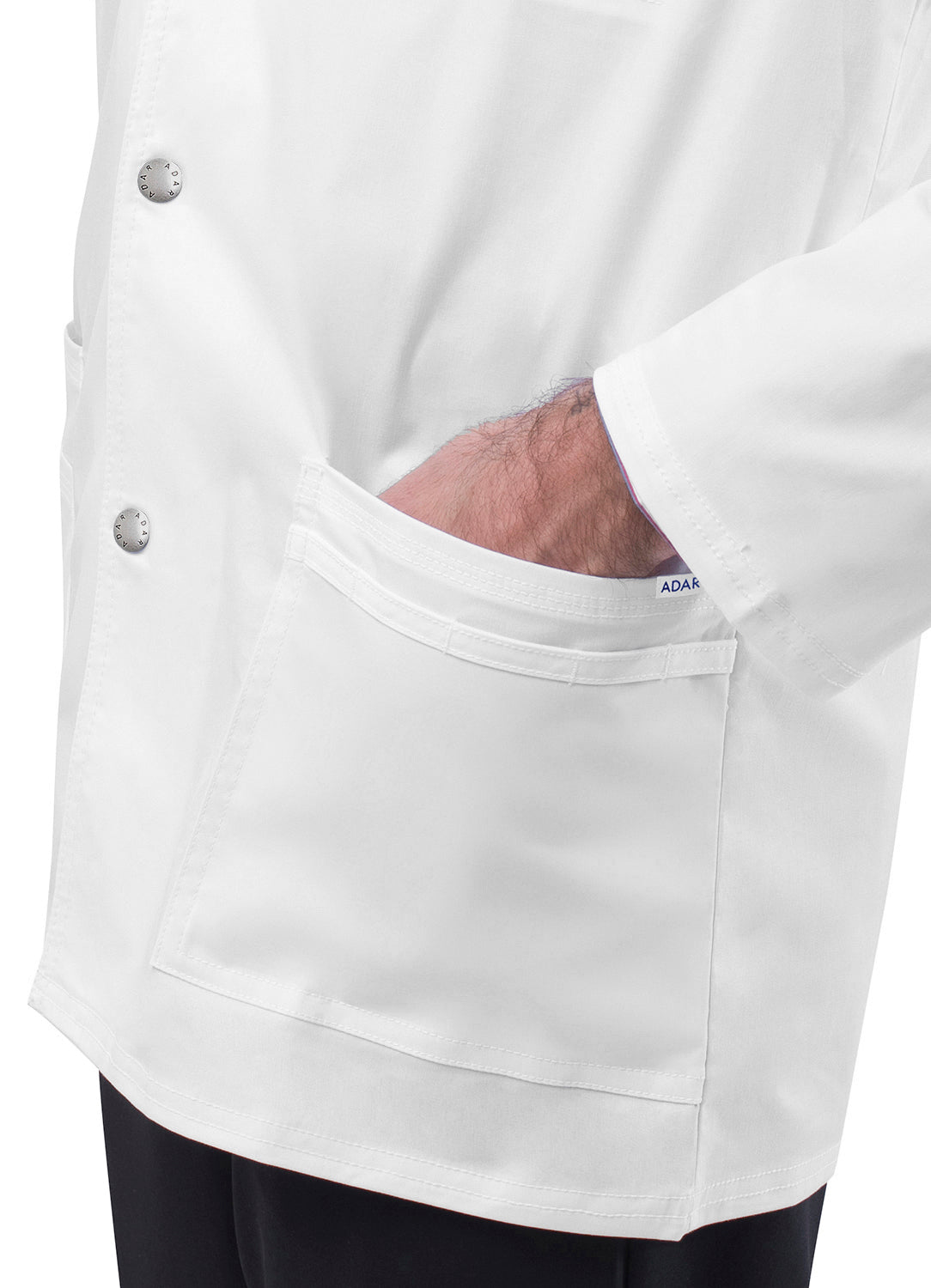Adar Universal STRETCH Mens 31 inch Snap Front Lab Coat