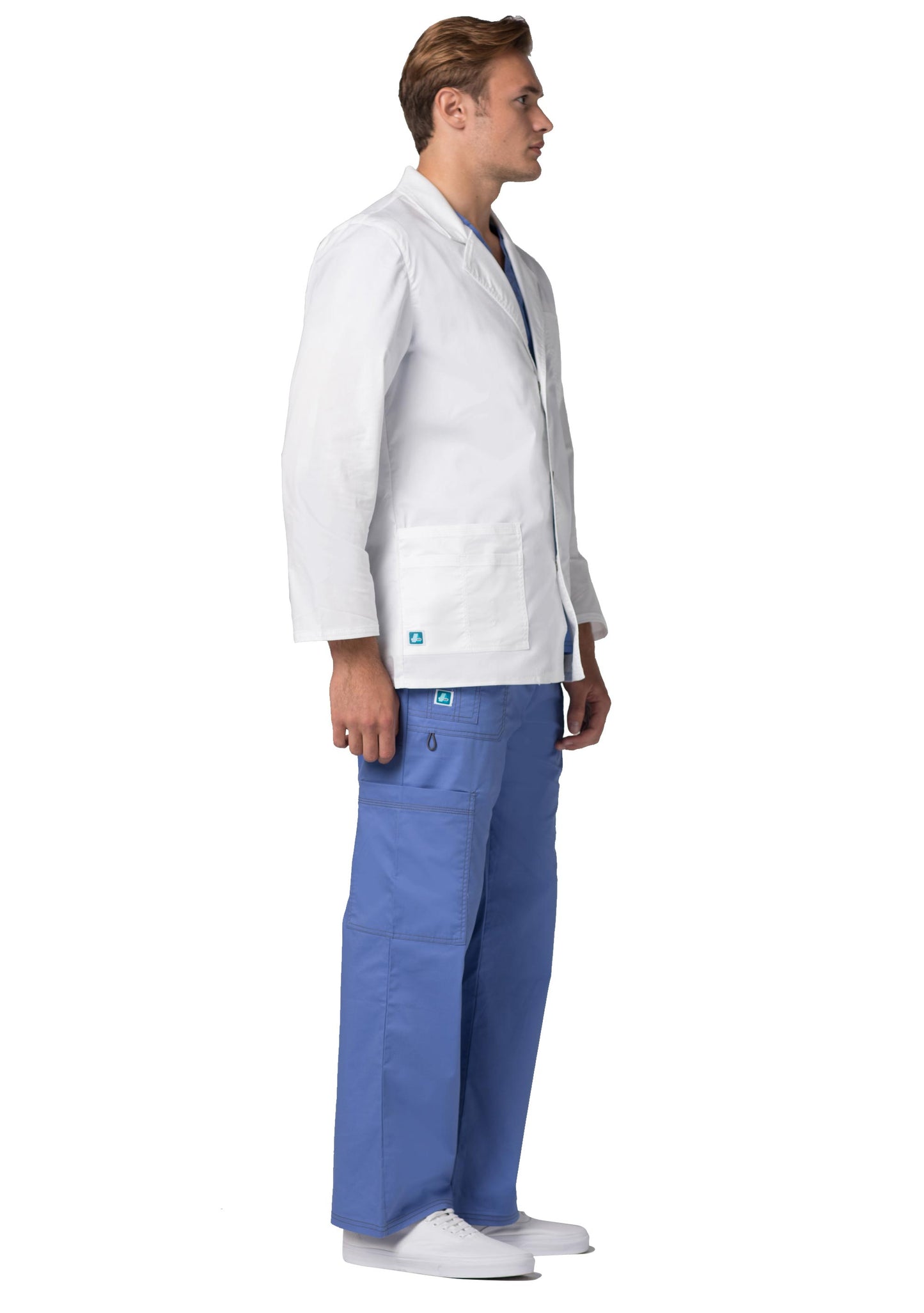 Adar Universal STRETCH Mens 31 inch Snap Front Lab Coat
