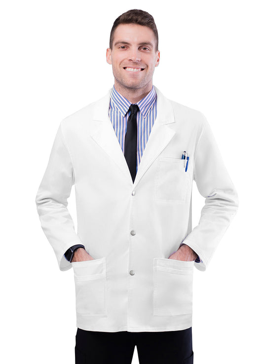 Adar Universal STRETCH Mens 31 inch Snap Front Lab Coat