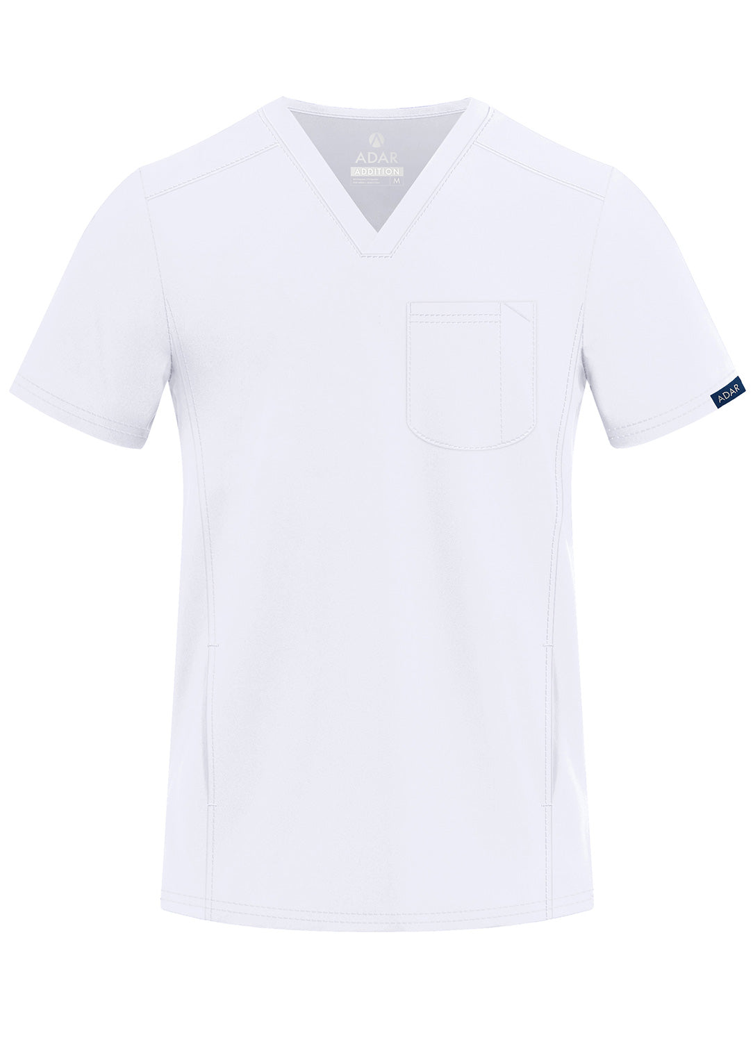 ADAR Addition Men's Modern Multi-pocket V-Neck Scrub Top