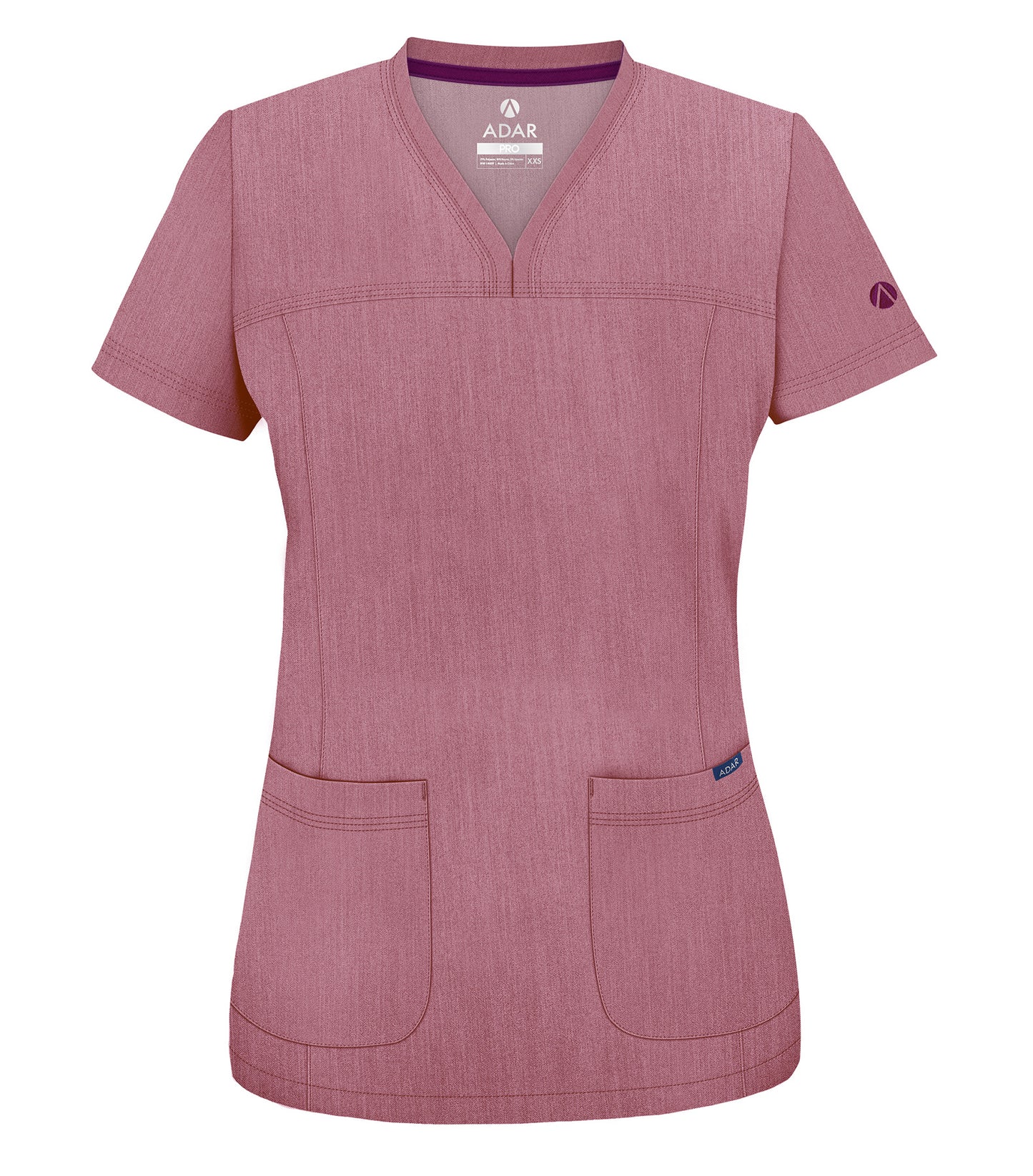 ADAR Pro Heather Women's Sweetheart V-neck Scrub Top