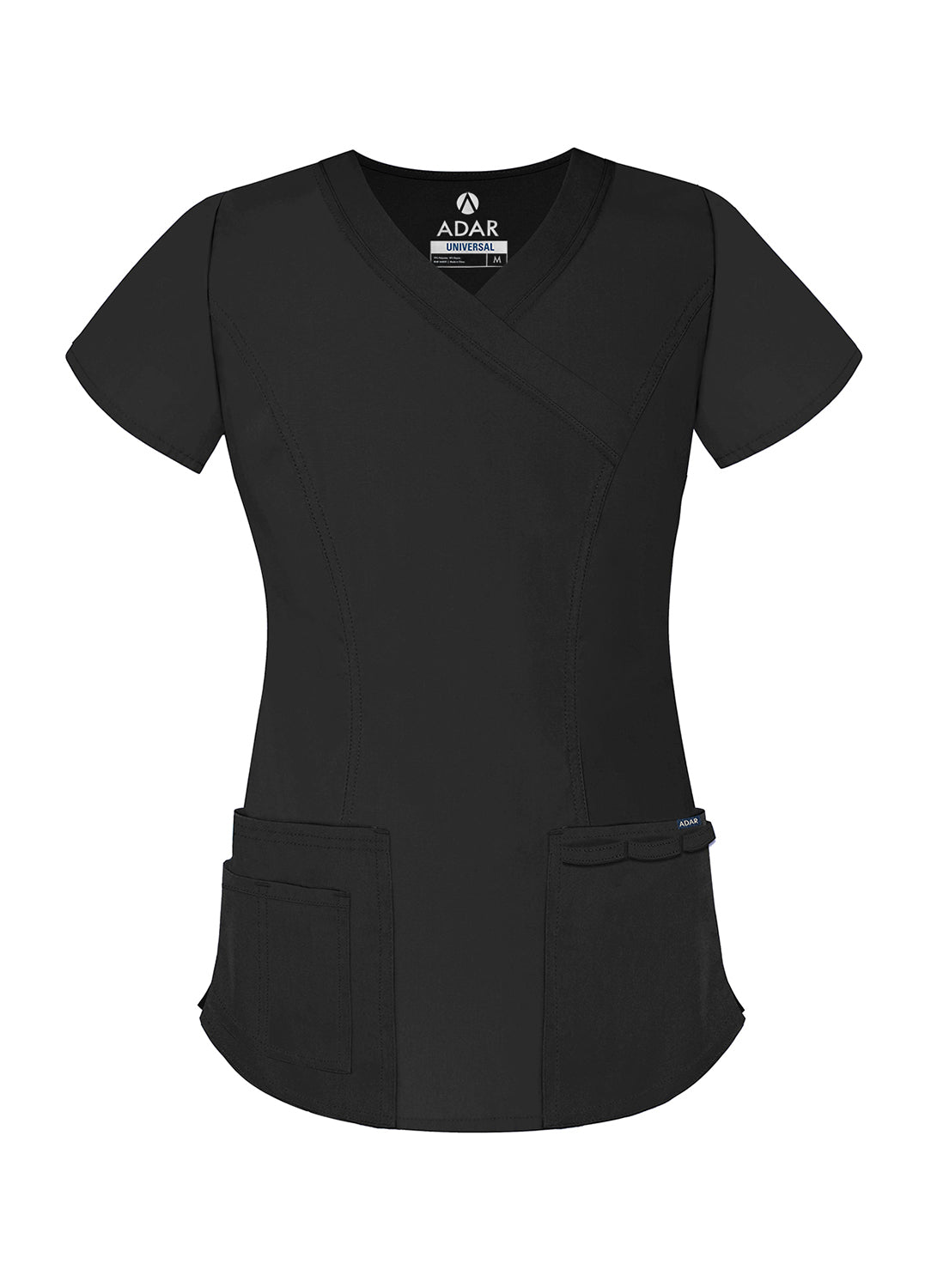 Adar Universal Double Stitched Mock Wrap Scrub Top