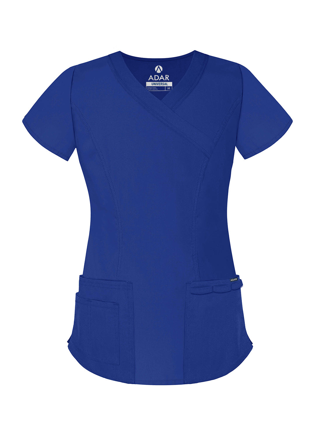 Adar Universal Double Stitched Mock Wrap Scrub Top