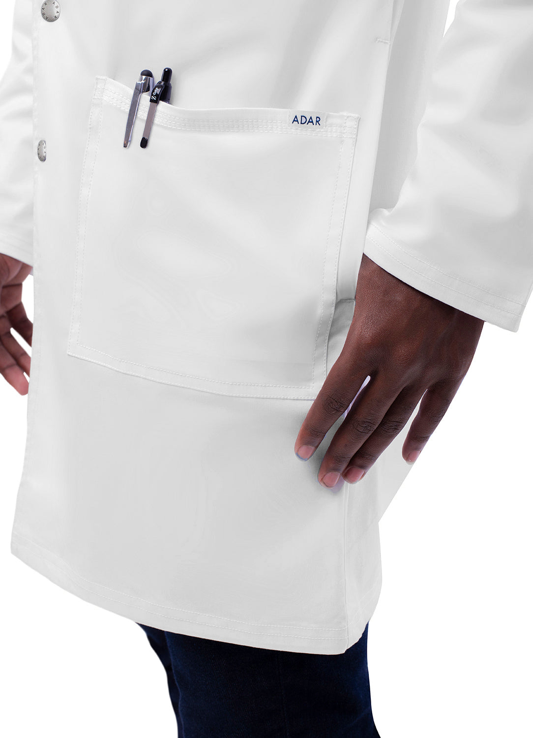 Adar Universal STRETCH Unisex 36 inch Snap Front Lab Coat