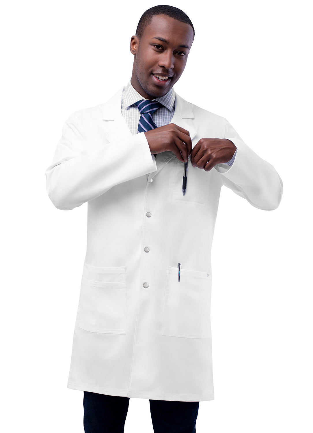 Adar Universal STRETCH Unisex 36 inch Snap Front Lab Coat