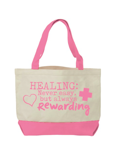 " Healing is rewarding" Canvas Tote Bags