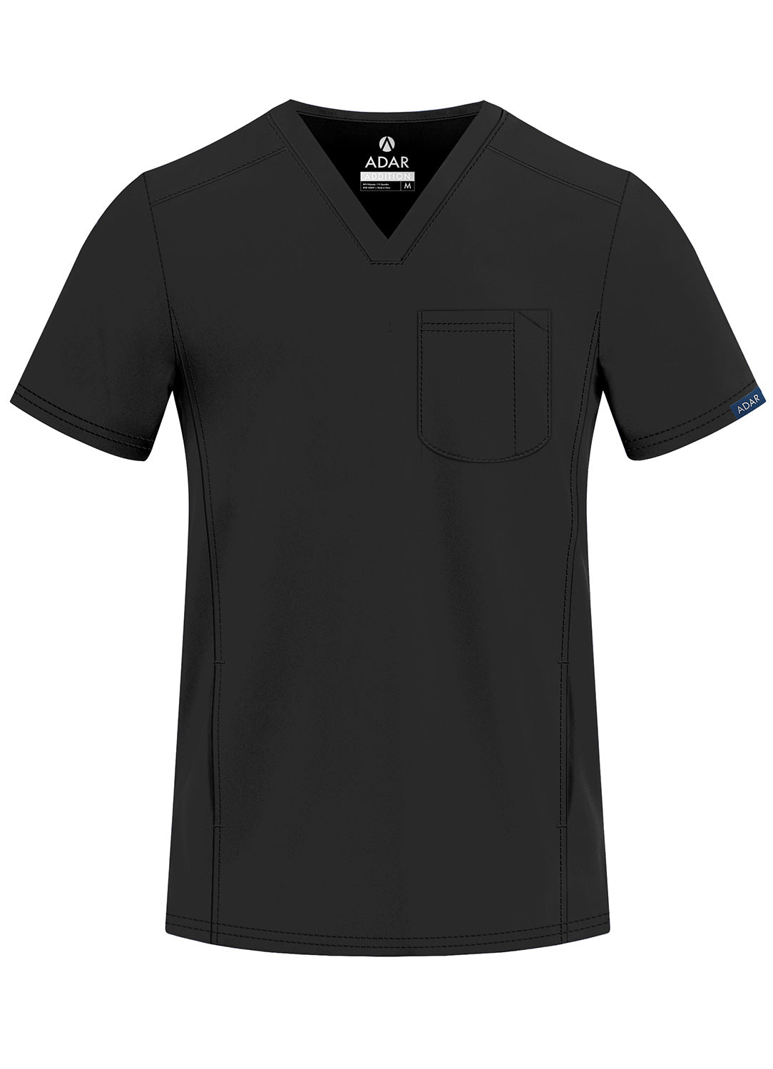 ADAR Addition Men's Modern Multi-pocket V-Neck Scrub Top