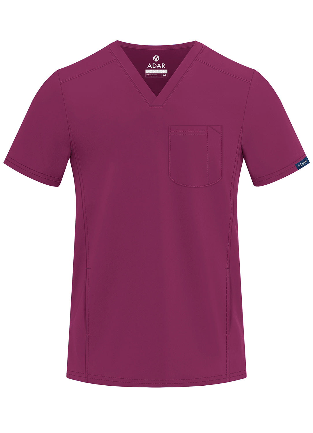 ADAR Addition Men's Modern Multi-pocket V-Neck Scrub Top