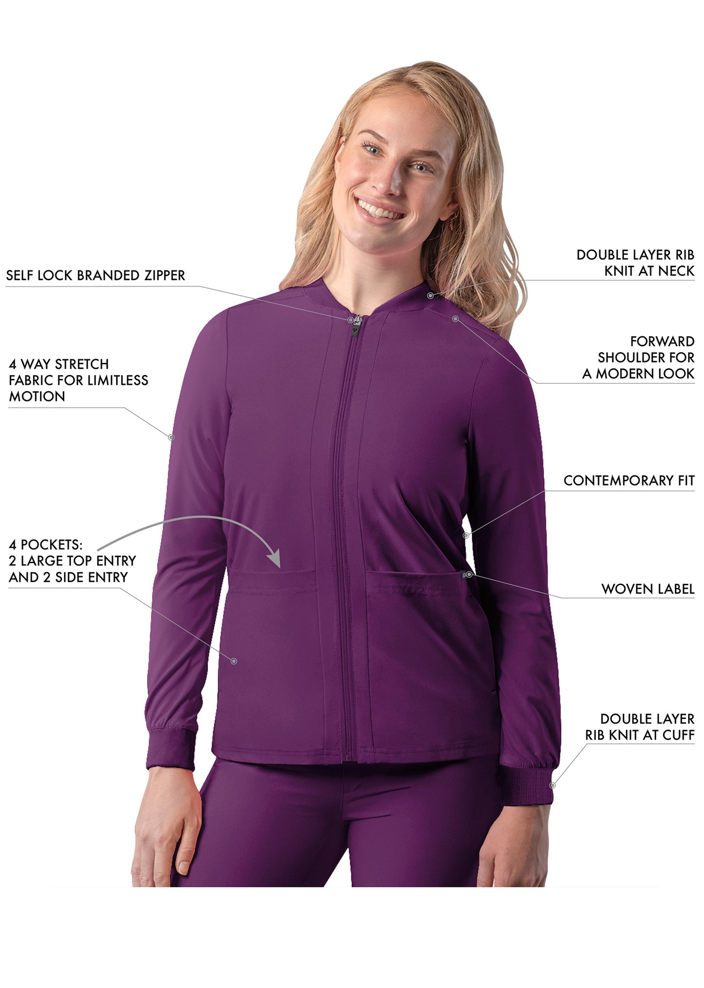 ADAR Addition Women's Bomber Zipped Jacket