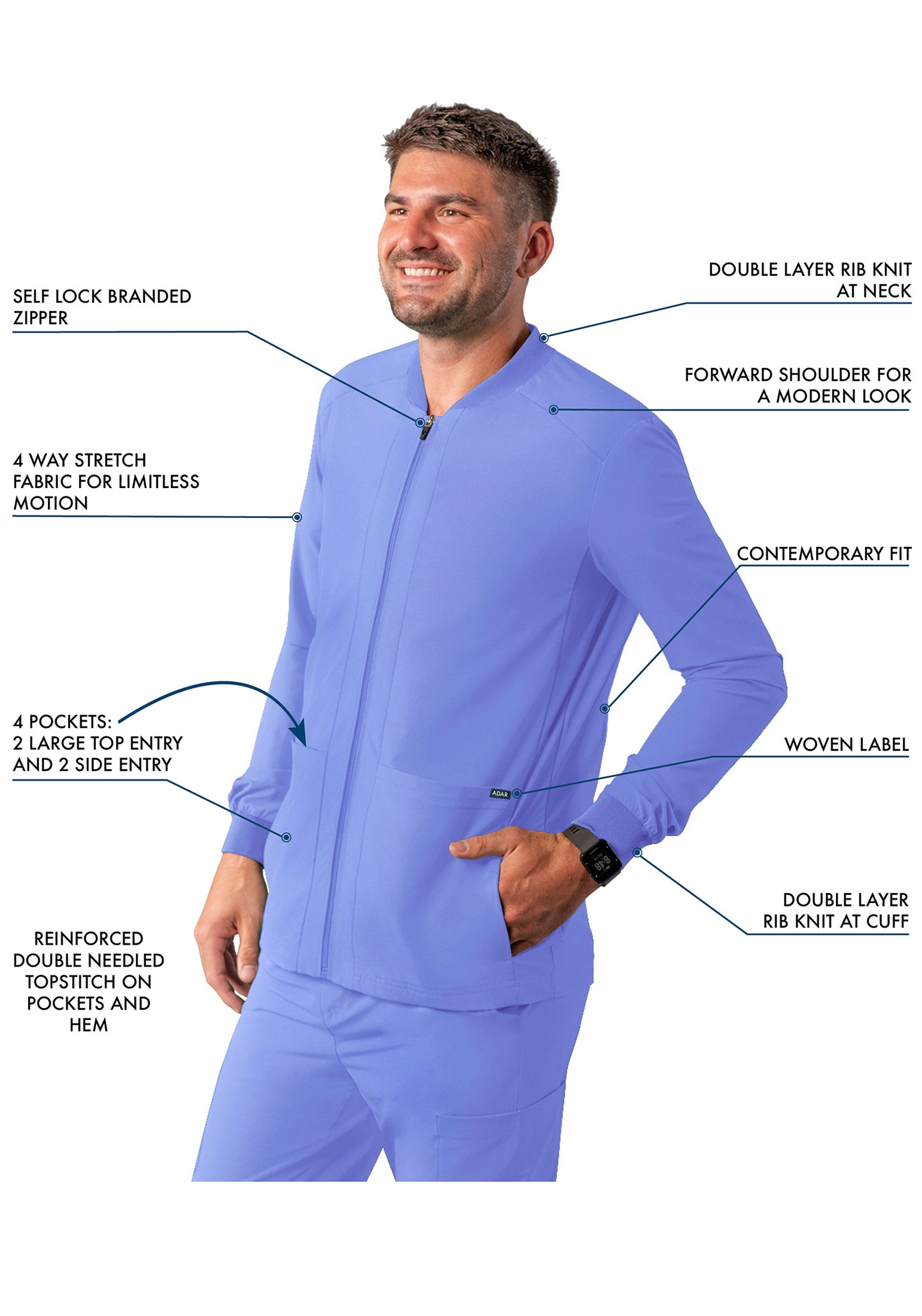 ADAR Addition Men's Bomber Zipped Jacket