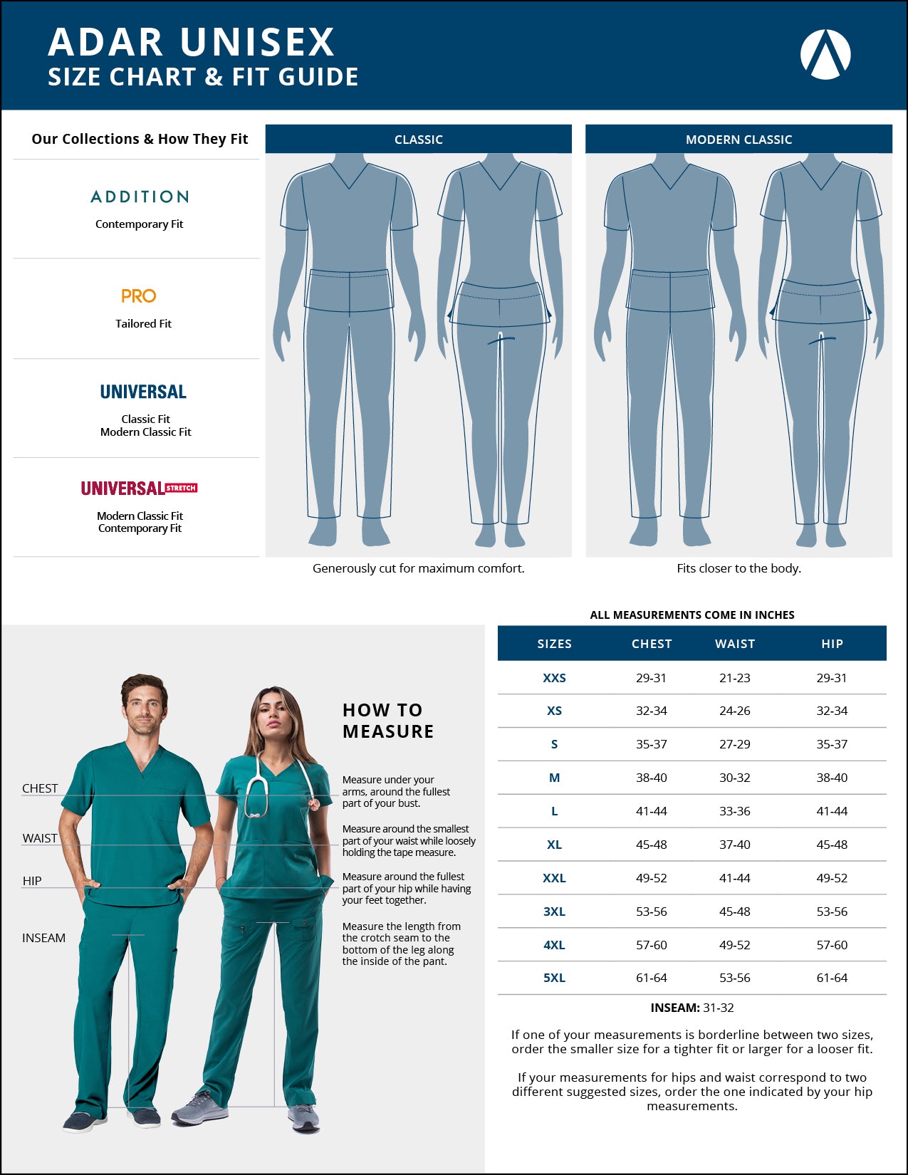 Adar Universal Unisex 39 inch Lab coat with Inner Pockets