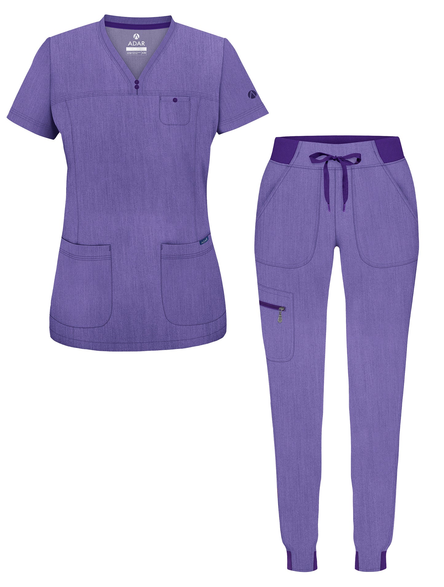 ADAR Pro Heather Women's Movement Booster Jogger Scrub Set