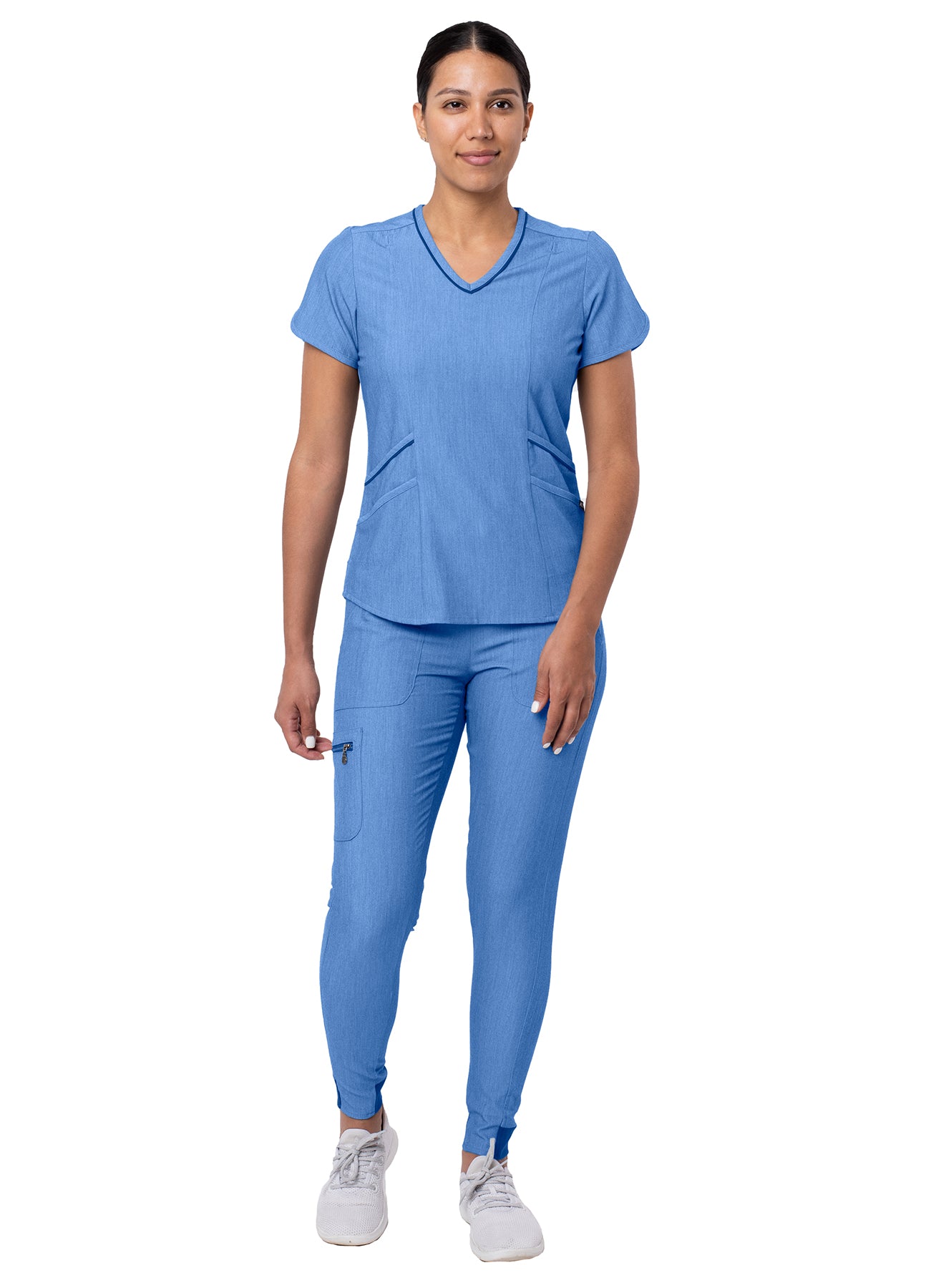 ADAR Pro  Heather Women's Modern Athletic Jogger Scrub Set