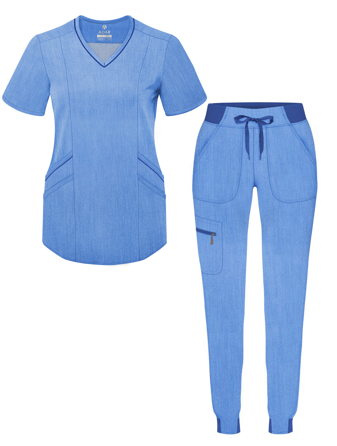 ADAR Pro  Heather Women's Modern Athletic Jogger Scrub Set