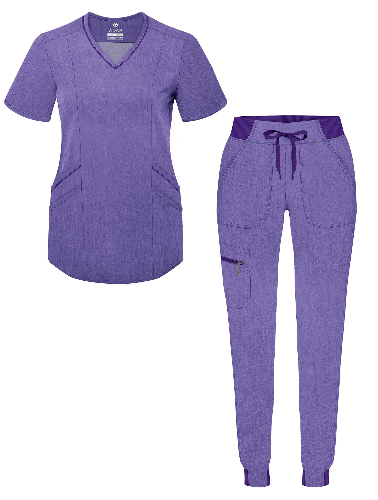 ADAR Pro  Heather Women's Modern Athletic Jogger Scrub Set