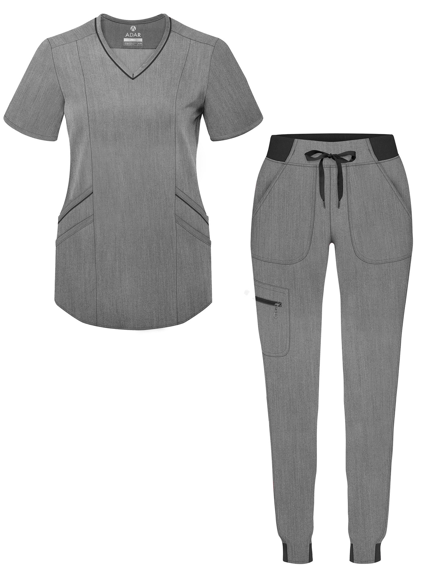 ADAR Pro  Heather Women's Modern Athletic Jogger Scrub Set